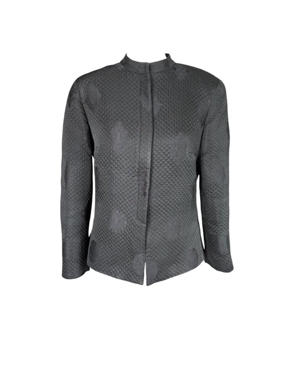 Randy Kemper women's black quilted long sleeve fully lined blazer size 6